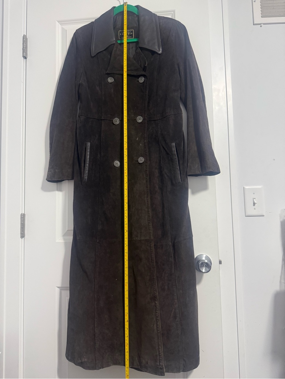 Express Brown Lined Jacket with Green Trim